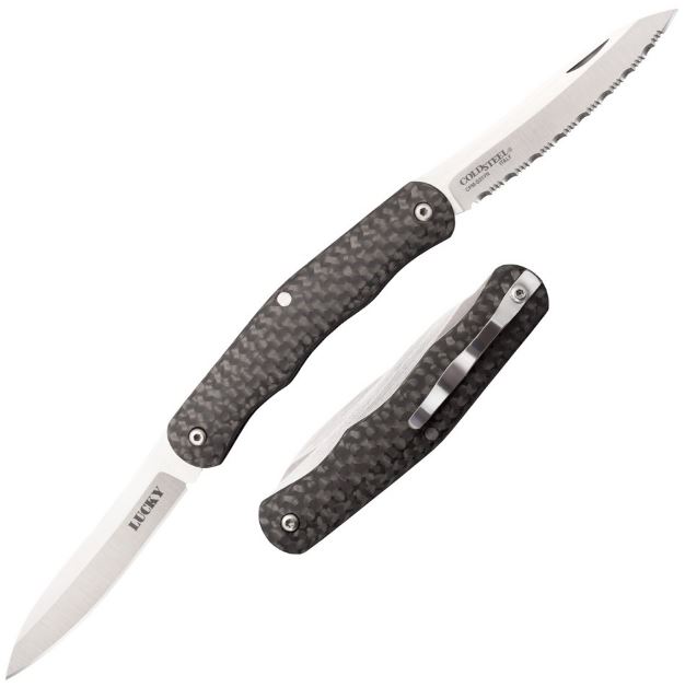 Cold Steel Lucky Folding Pocket Knife, CPM S35VN, Carbon Fiber, 54VPN - Click Image to Close